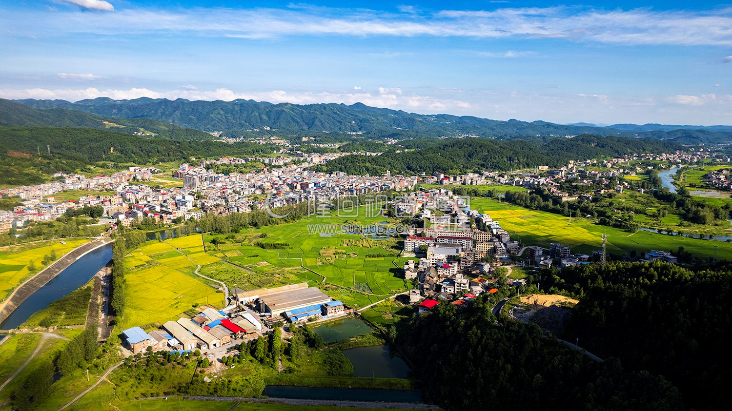 大坝下的纸厂与六都寨中学-隆回六都寨水库-魏源湖