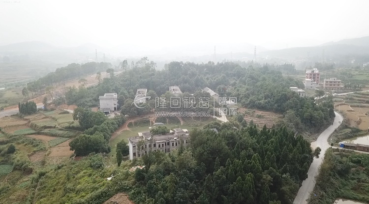 学校校园航拍-五里中学-未改造前老校园