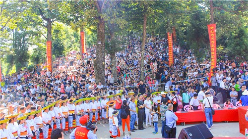 崇木凼古树林人山人海-2015隆回花瑶讨僚皈活动