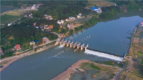 航拍中洲电站大坝