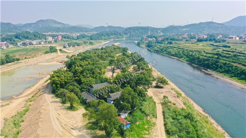 岛上四合院与竹林