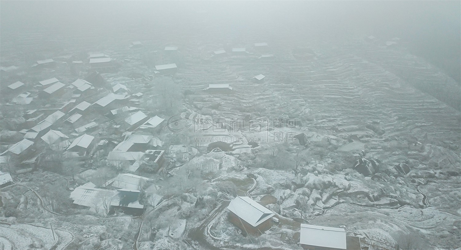 大托村春节期间的雪景
