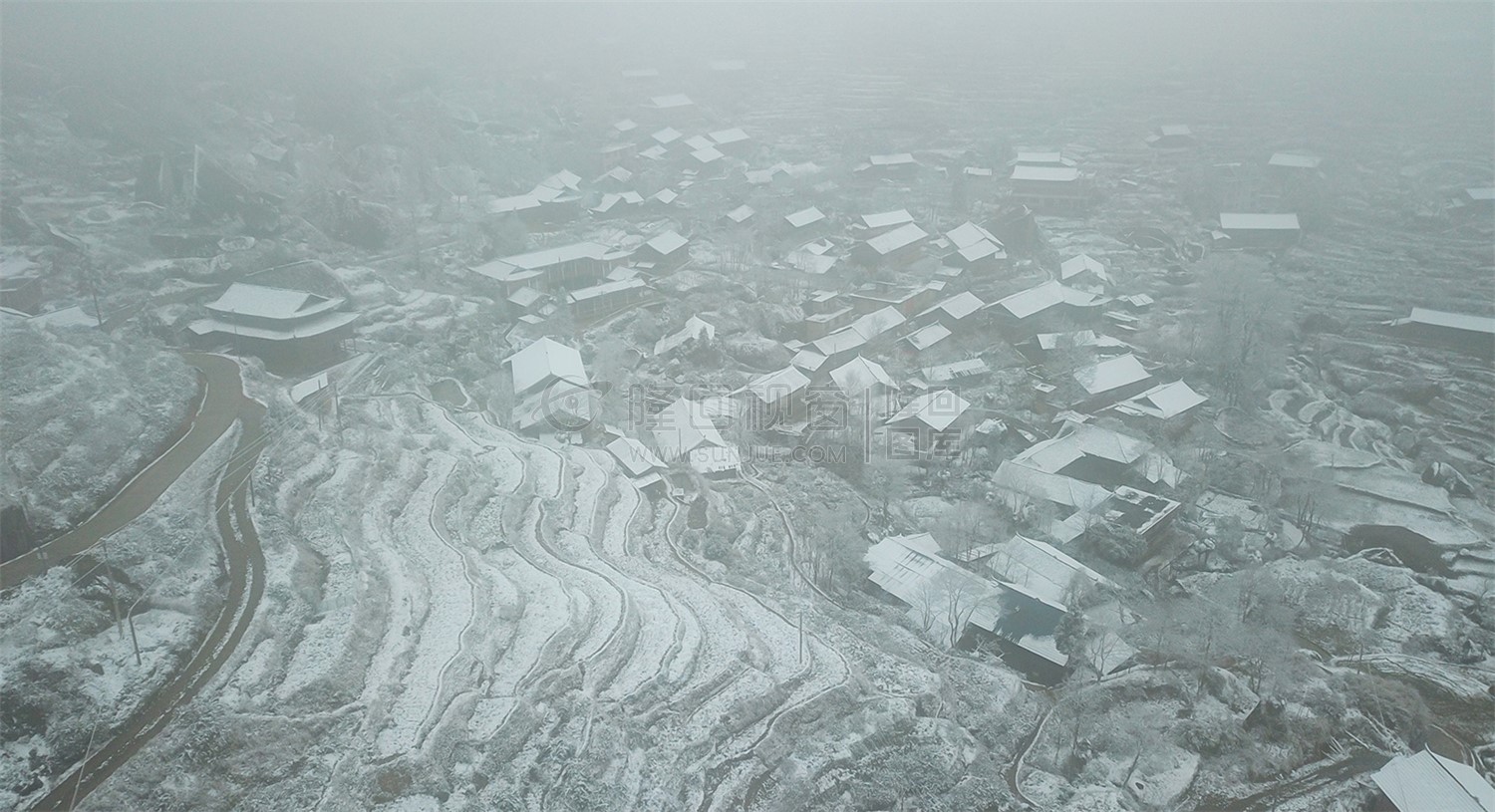 大托村春节期间的雪景