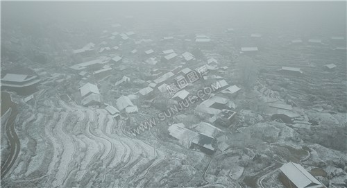 大托村春节期间的雪景