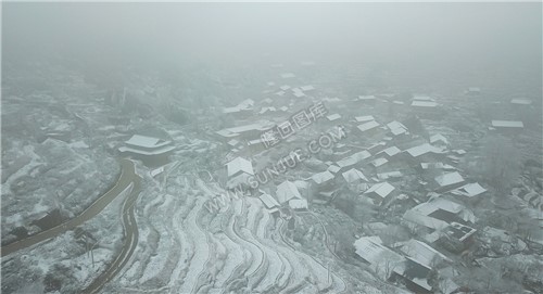 大托村春节期间的雪景