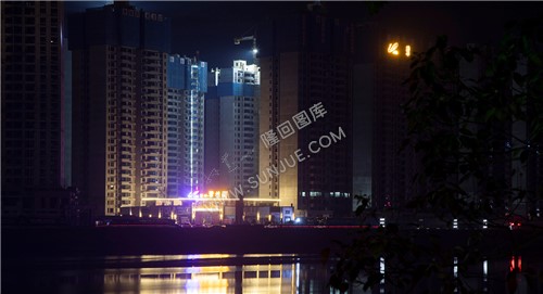 隆回赧水河畔夜景