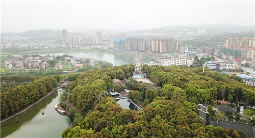 公园山顶水池与摩天轮