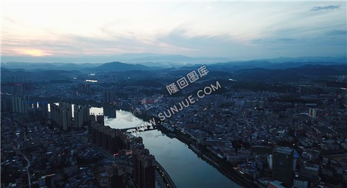 隆回县城紫霞园大桥周边风光