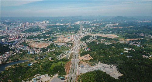 航拍隆回城北方向看县城