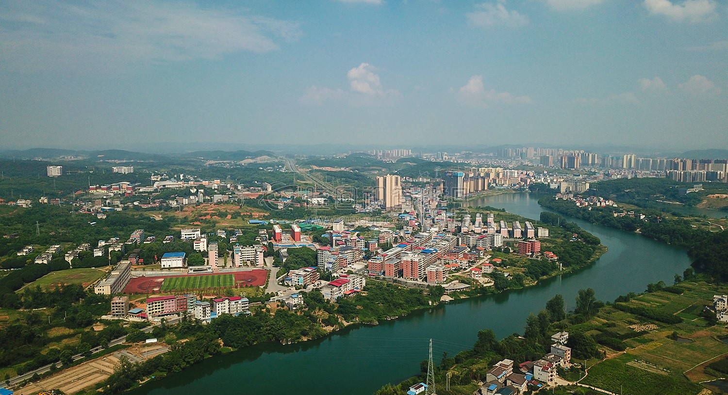 航拍隆回二中方向