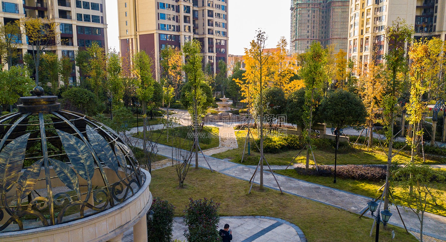 江语城小区花园秋天风景