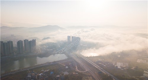 隆回三桥的晨雾