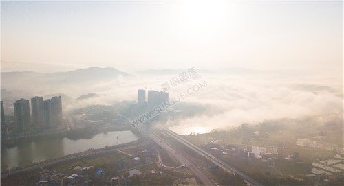 隆回三桥的晨雾