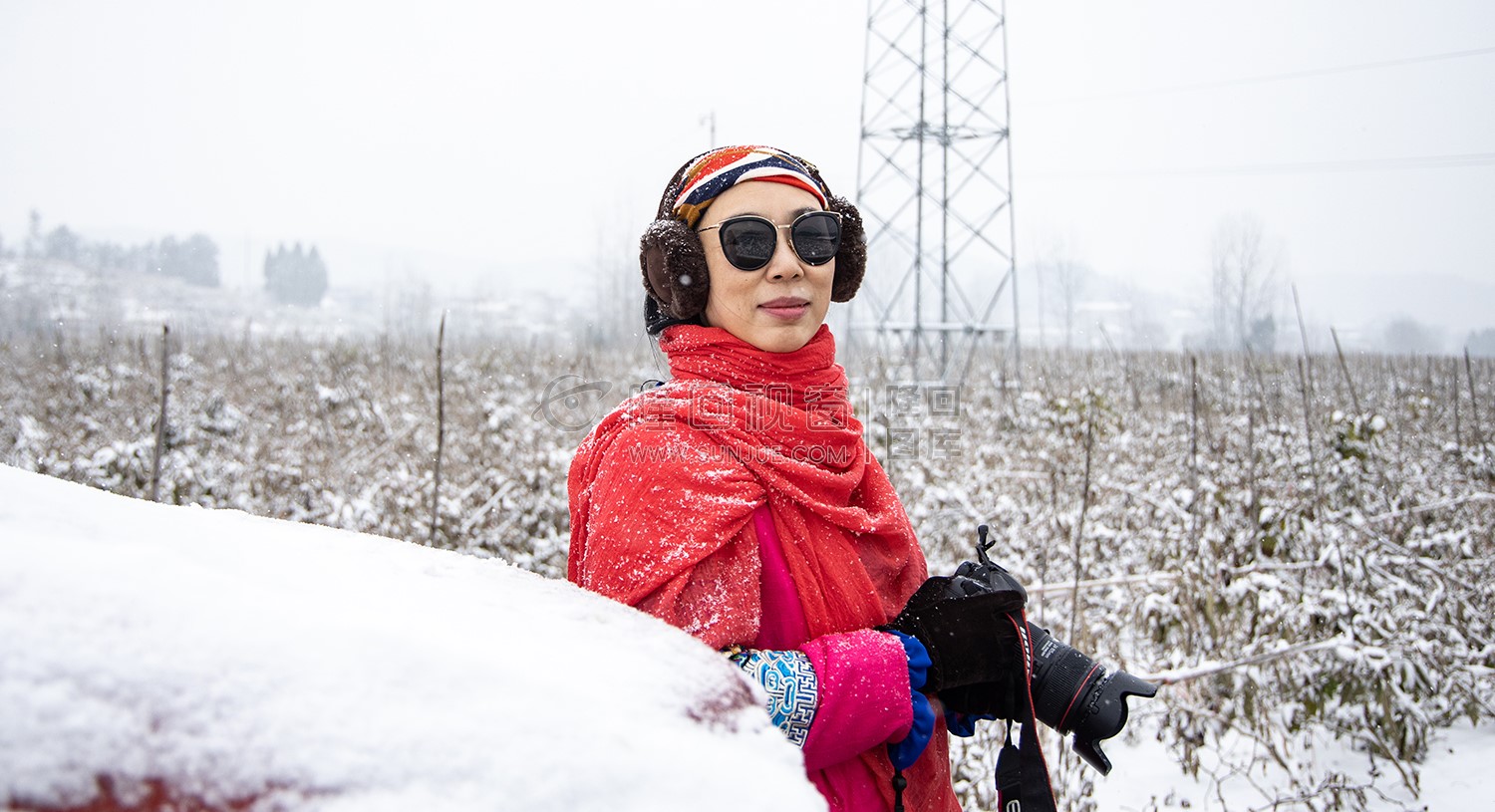 太平洲村的雪景