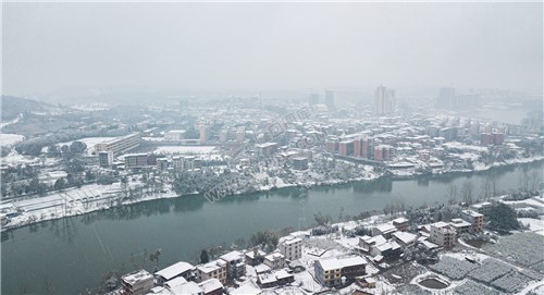 白沙湾大桥周边雪景