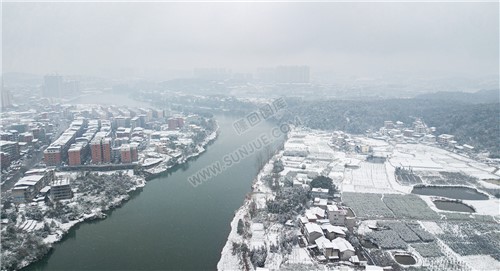 白沙湾大桥周边雪景