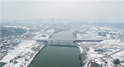 白沙湾大桥周边雪景