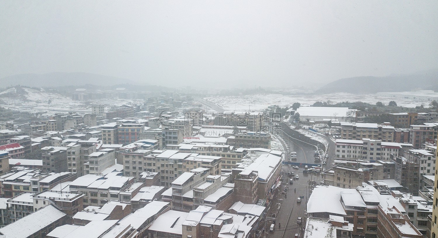 隆回大桥周边雪景