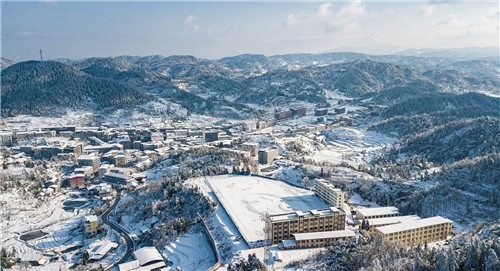 小沙江镇雪景，春节期间冬雪美景