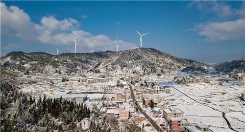 小沙江镇雪景，春节期间冬雪美景