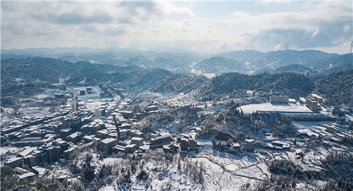 小沙江镇雪景，春节期间冬雪美景