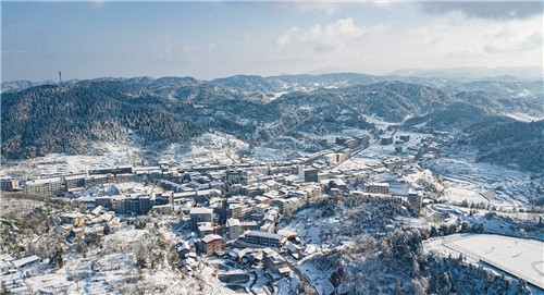小沙江镇雪景，春节期间冬雪美景