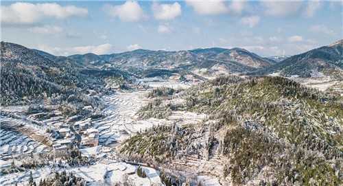 小沙江镇雪景，春节期间冬雪美景