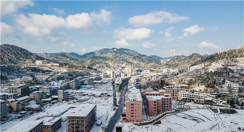 小沙江镇雪景，春节期间冬雪美景