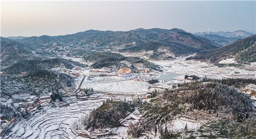 小沙江镇雪景，春节期间冬雪美景