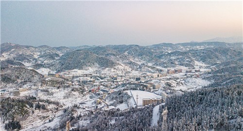 小沙江镇雪景，春节期间冬雪美景