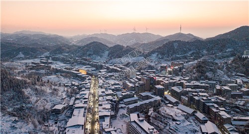 小沙江镇雪景，春节期间冬雪美景