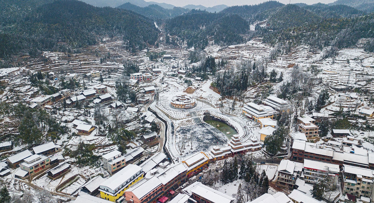 虎形山瑶族乡的雪景