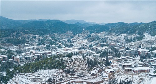 虎形山瑶族乡的雪景