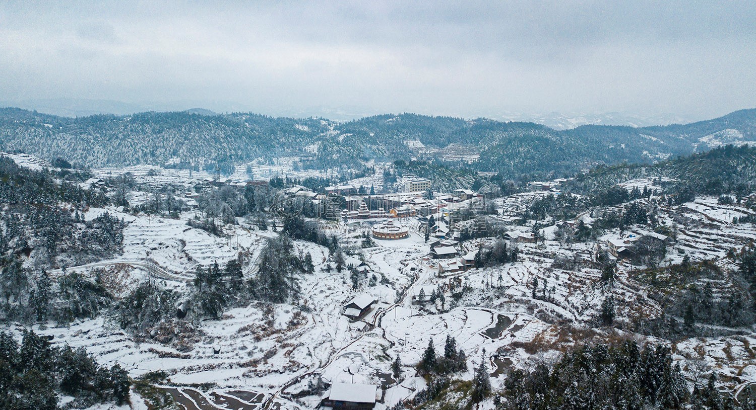虎形山瑶族乡的雪景