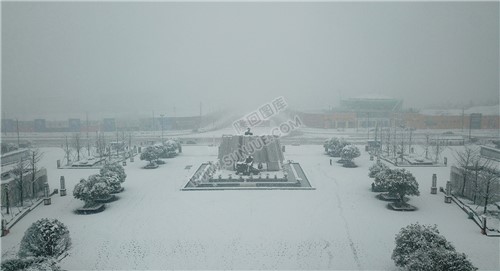 隆回高铁站雪景图