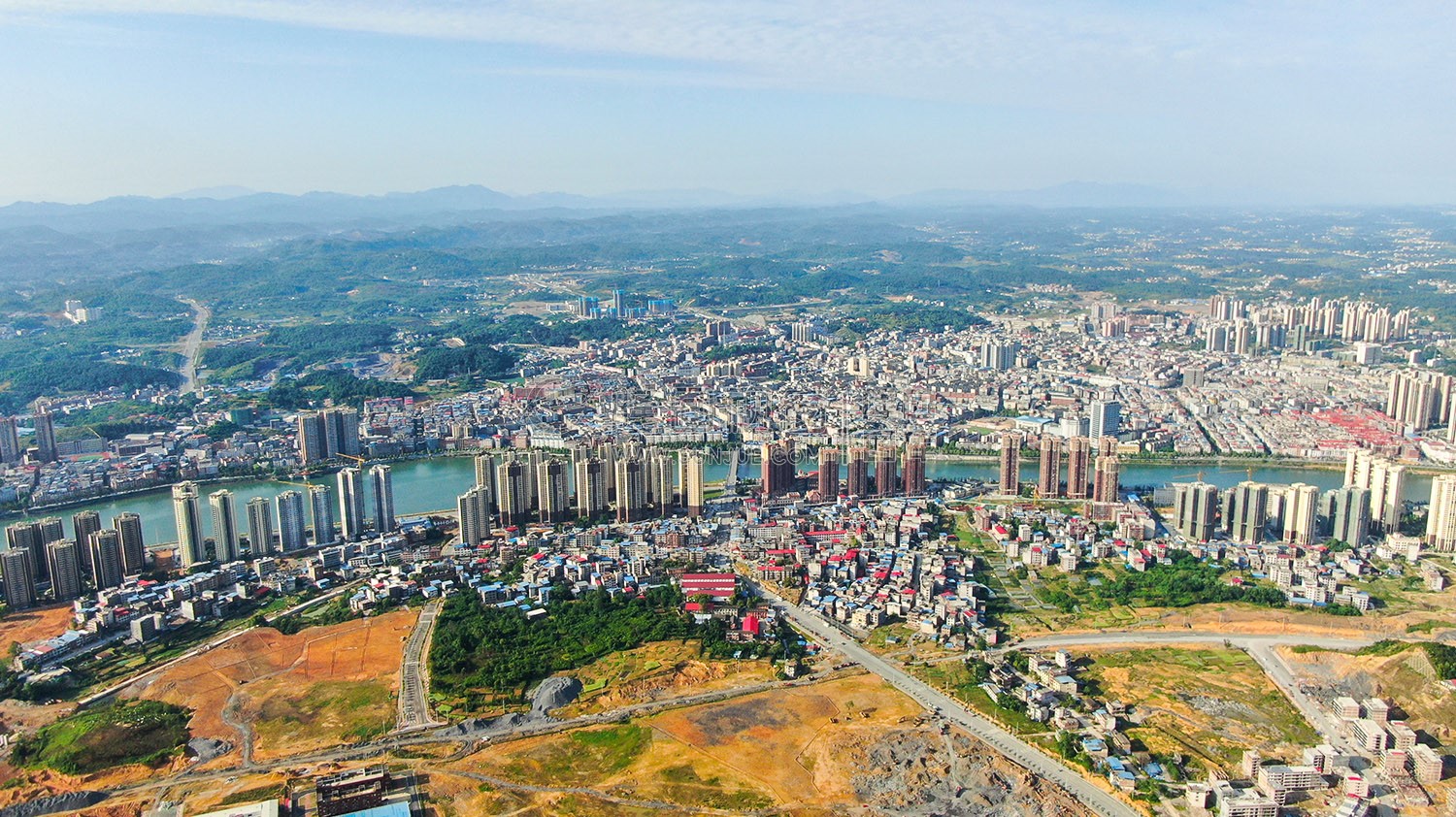 隆回城南区域航拍