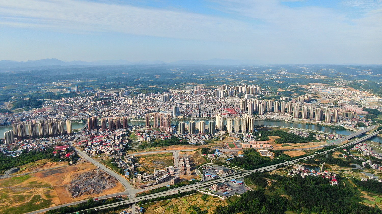 隆回城南区域航拍