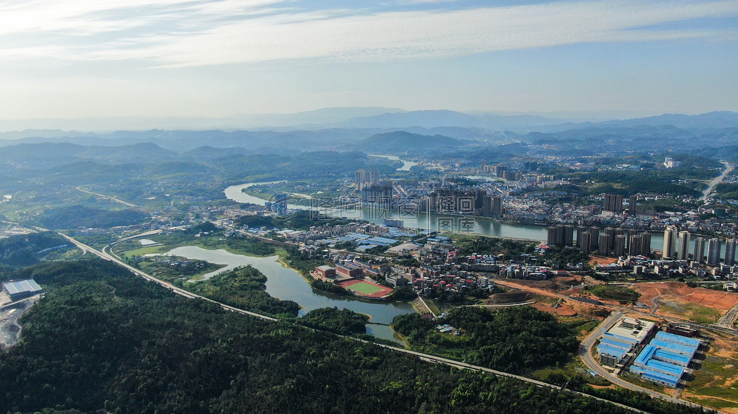 隆回城南区域航拍
