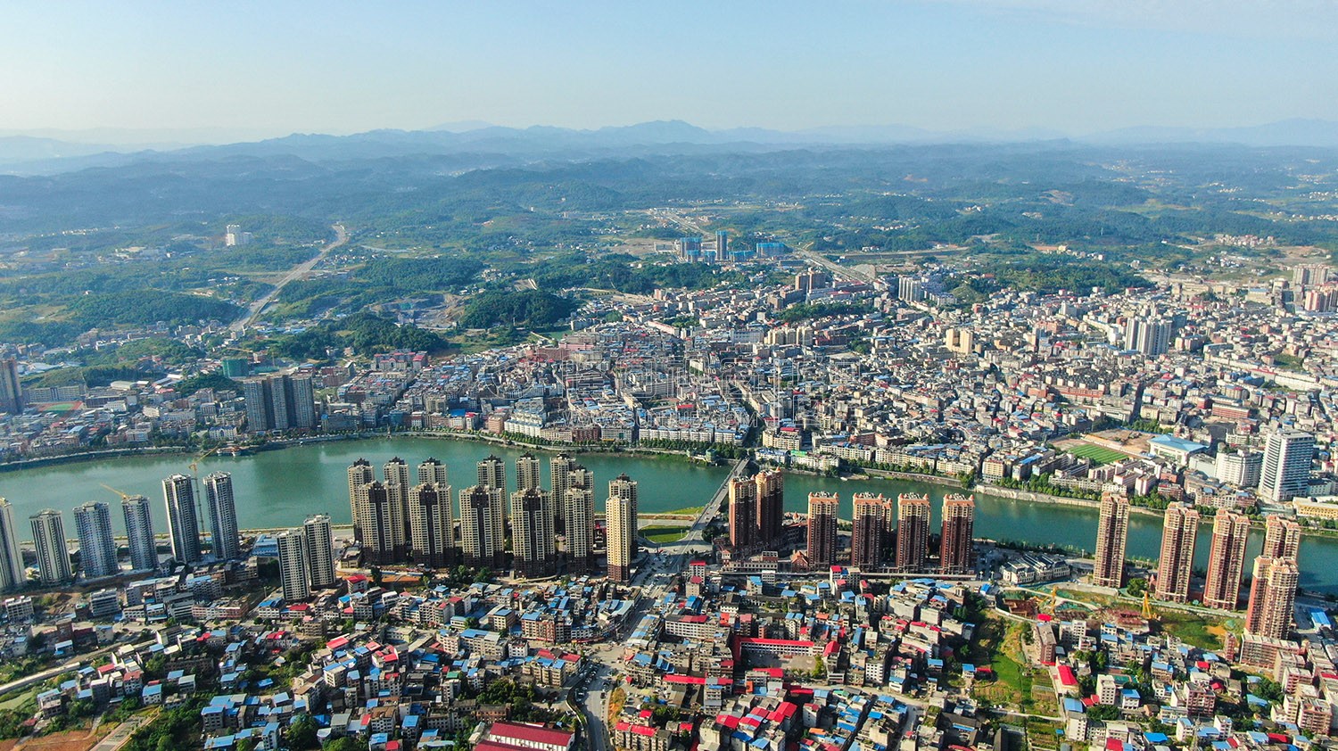 隆回城南区域航拍