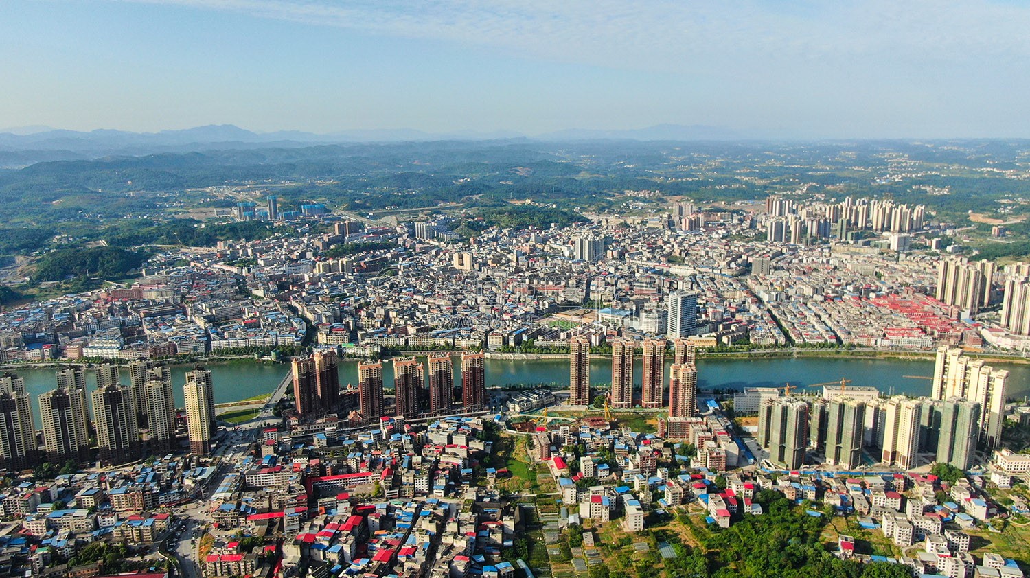 隆回城南区域航拍