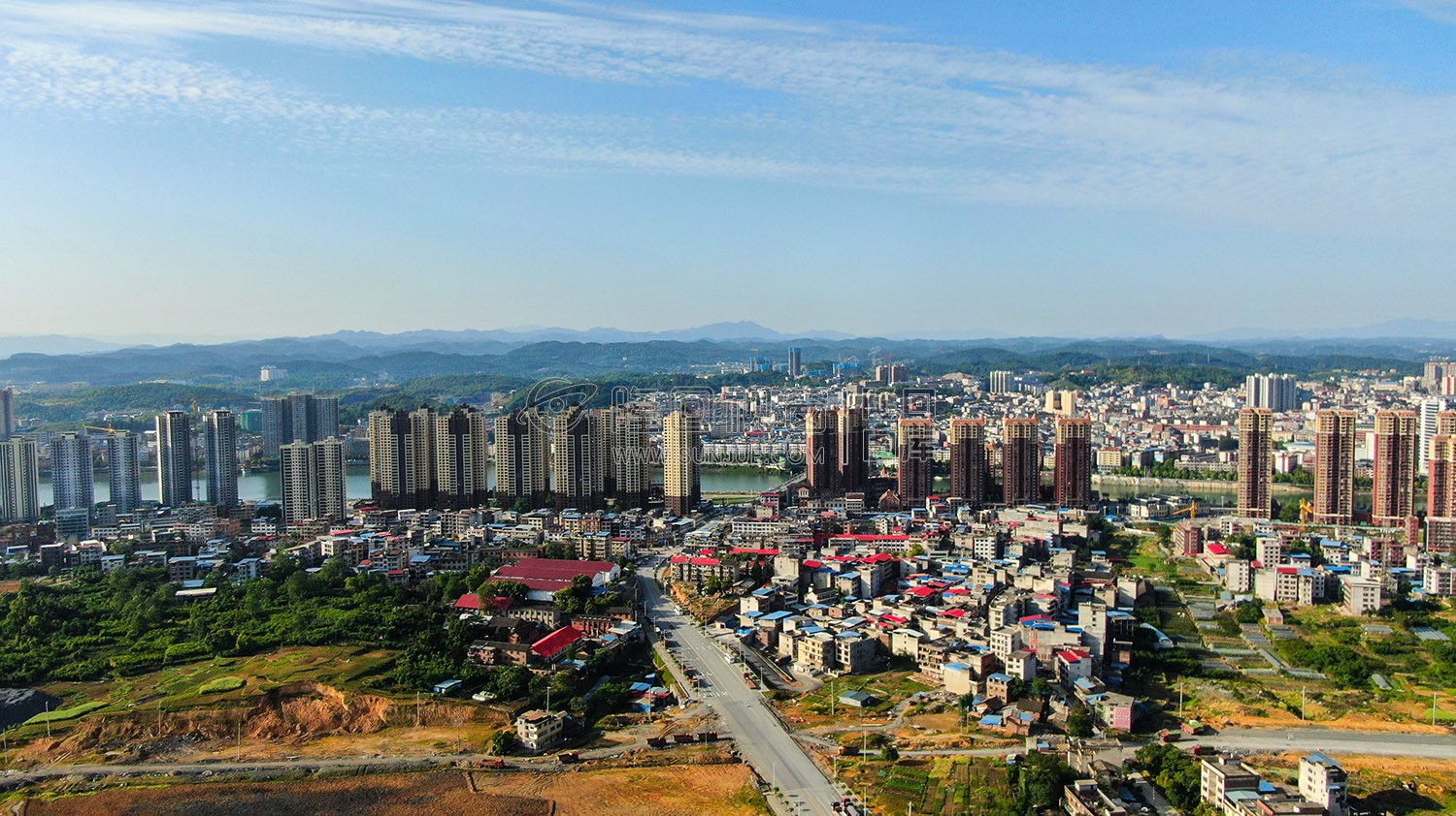 隆回城南区域航拍