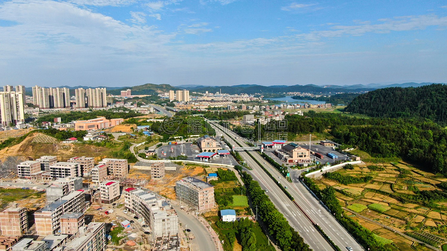 隆回城南区域航拍