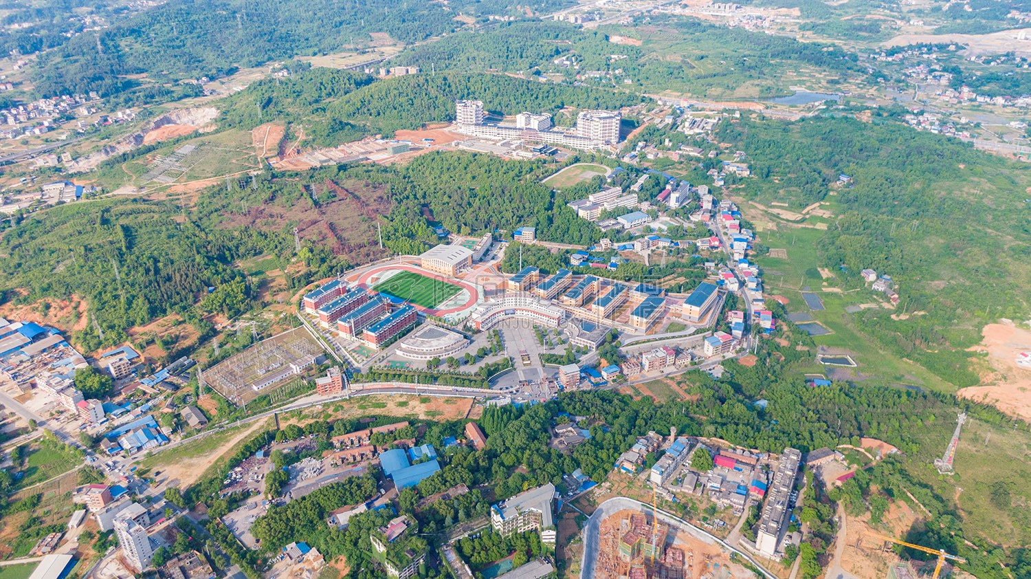 隆回职中高空航拍