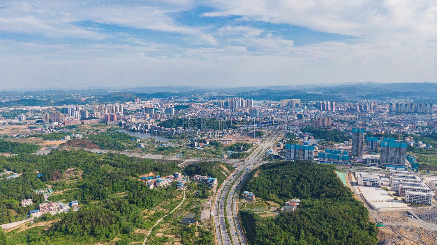 隆回城北区域航拍
