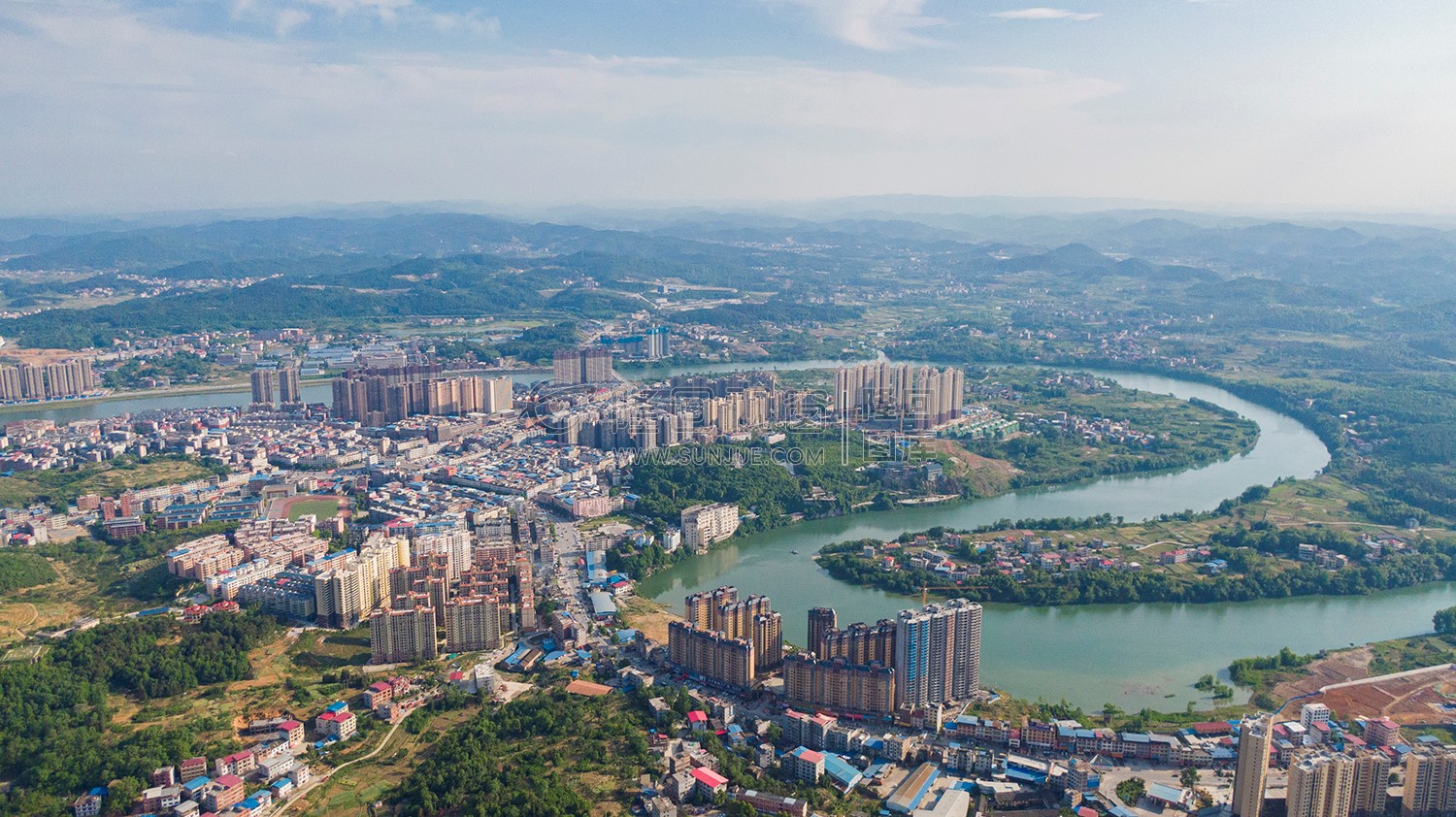 隆回县城城西区域航拍