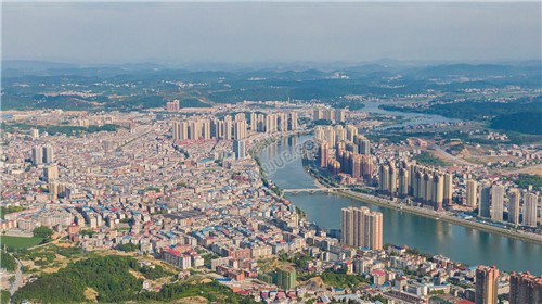 隆回县城城西区域航拍