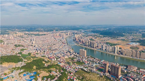 隆回县城城西区域航拍