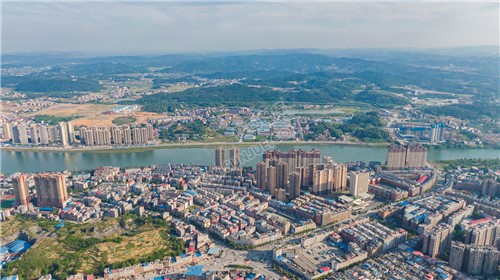 隆回县城城西区域航拍