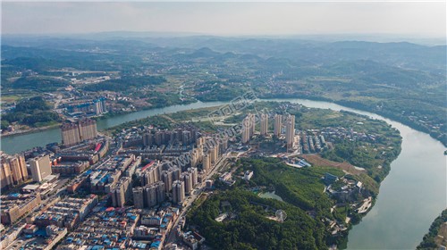 隆回县城城西区域航拍