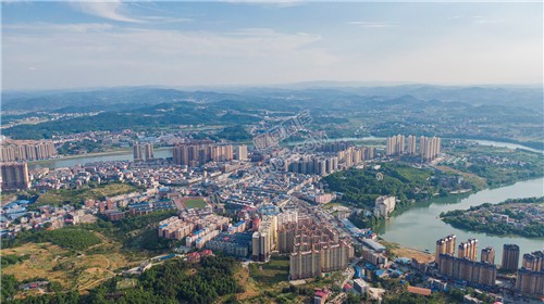 隆回县城城西区域航拍